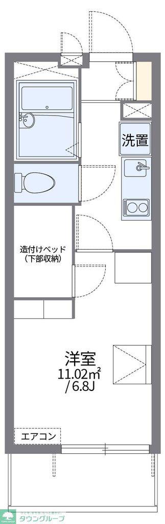 レオパレスフルセイル北野(1K/2階)の間取り写真