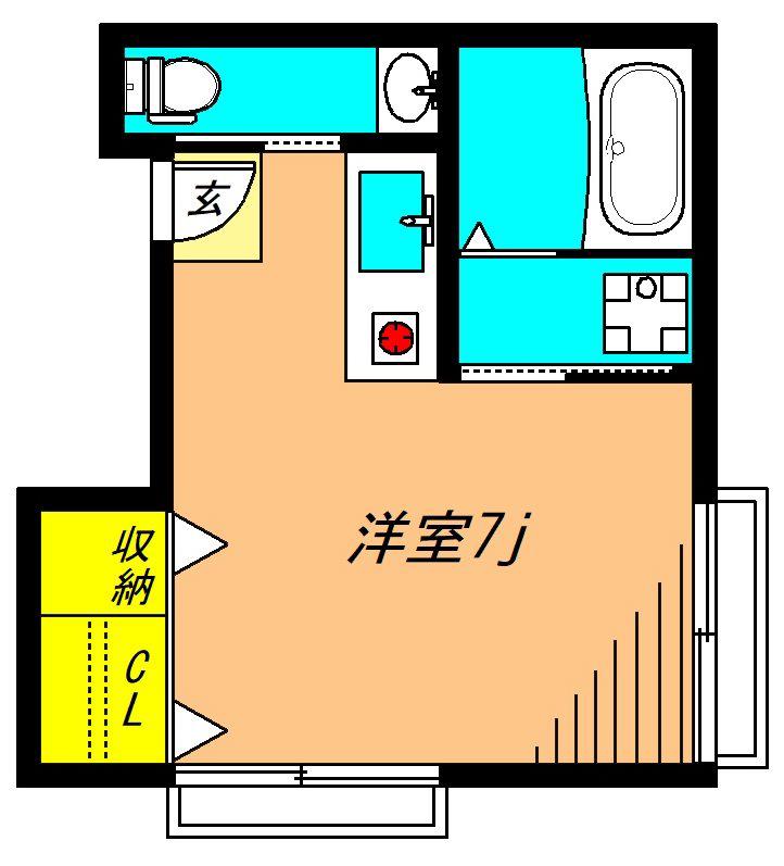 フレシールFUJI(ワンルーム/2階)の間取り写真