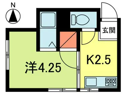 登喜和荘(1K/2階)の間取り写真