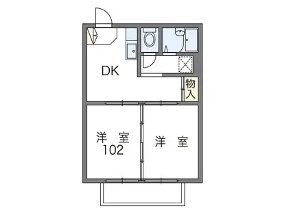 NEOハイム(2DK/2階)の間取り写真