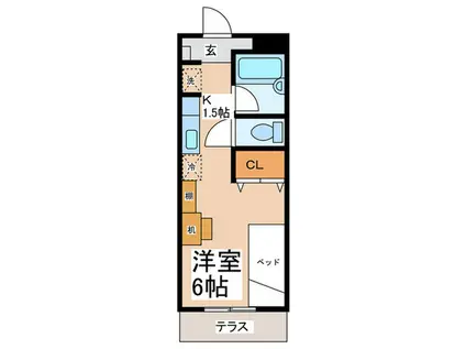 コンフォール後谷(1K/1階)の間取り写真