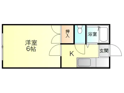 アークベース桜木町(1K/1階)の間取り写真