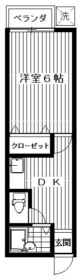 メゾンタキガワ(1DK/1階)の間取り写真