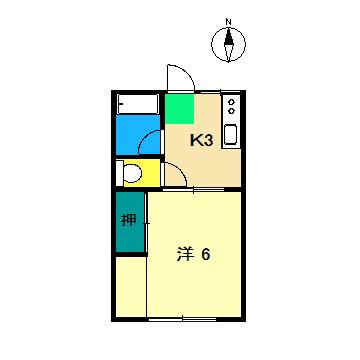 シティハイムAMITIE(1K/1階)の間取り写真