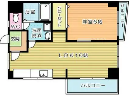 森野第一ビル(1LDK/2階)の間取り写真