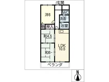 レジデンスAZUMA(3LDK/4階)の間取り写真