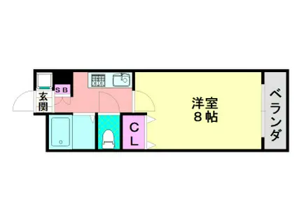 フォレストインサイドI(1K/2階)の間取り写真