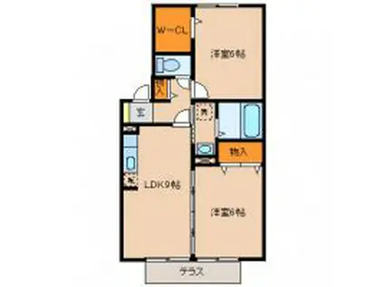 プロバァンス南太閤山(2DK/2階)の間取り写真