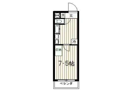 ルピナス8(1K/3階)の間取り写真