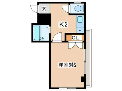 メゾン小山(1K/3階)の間取り写真