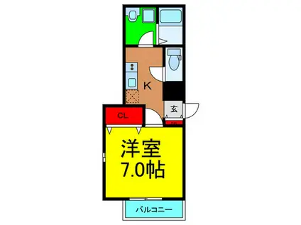 京阪本線 香里園駅 徒歩10分 3階建 築1年(1K/3階)の間取り写真