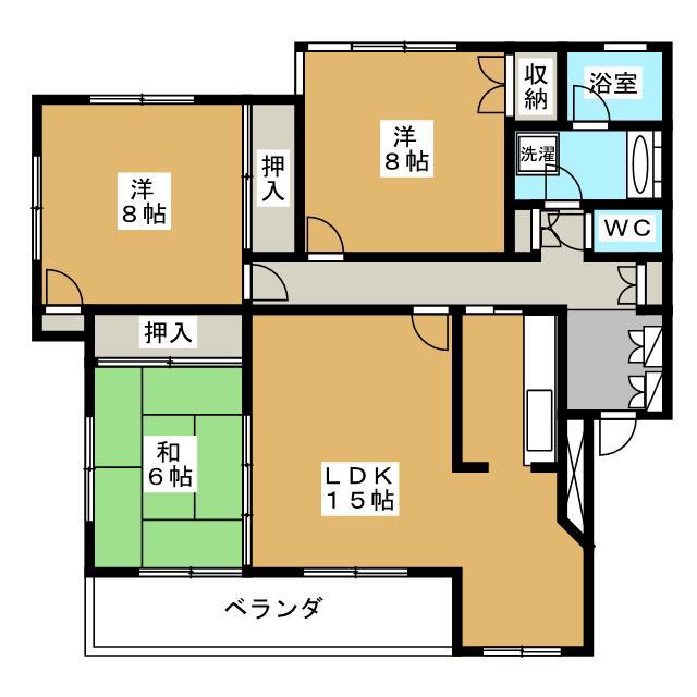 メゾン音羽(3LDK/3階)の間取り写真