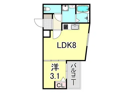MOVE甲子園イースト(1LDK/2階)の間取り写真
