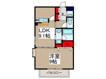 スプランドール戸田(1LDK/5階)の間取り写真