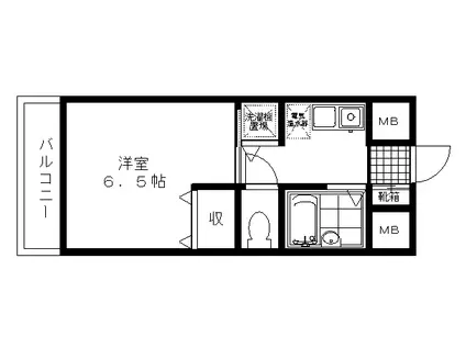 ケイ・セレーノ(1K/1階)の間取り写真