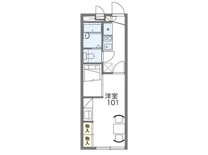 レオパレスオアシスII(1K/1階)の間取り写真