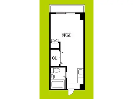 西田辺ハイツ(ワンルーム/3階)の間取り写真