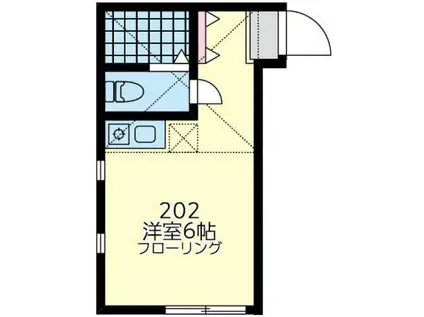 ルシェリア川崎(ワンルーム/2階)の間取り写真