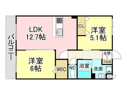 CITRUS TREE(2LDK/1階)の間取り写真