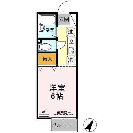 サンハイツASA(ワンルーム/1階)の間取り写真
