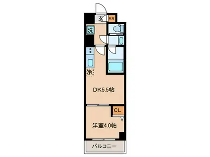 ハーモニーレジデンス東京大島ザ・ガーデン(1DK/6階)の間取り写真