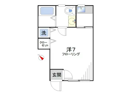アミューズ北新宿(1K/1階)の間取り写真