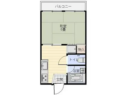 ロングヒルハイツ北田町(1DK/3階)の間取り写真