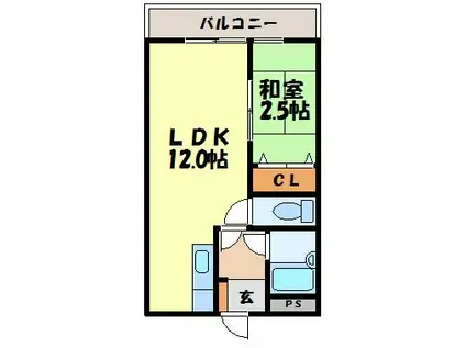 プライムステージ(1LDK/4階)の間取り写真
