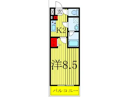 ラフィスタ志村坂下(1K/1階)の間取り写真