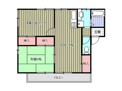 グローバルキティ(2LDK/1階)の間取り写真