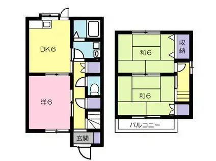 パークハイツ2(3DK/1階)の間取り写真