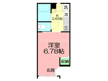 グラスプラス栄町II(1K/1階)の間取り写真