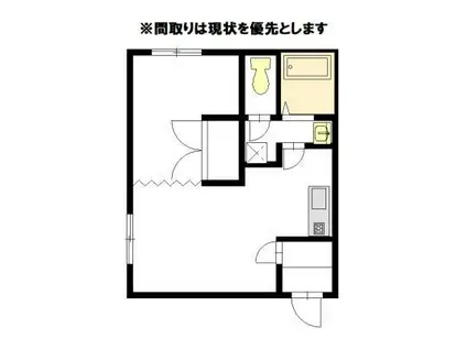 ハイツゴールデンウェー(1DK/1階)の間取り写真