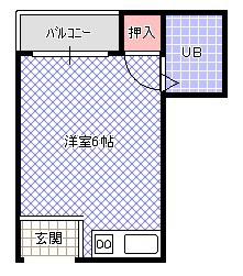 住地八坂マンション(ワンルーム/4階)の間取り写真