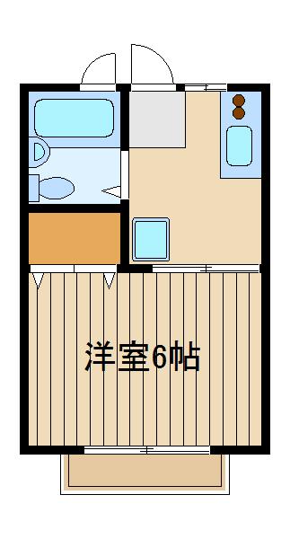 カサティント(1K/1階)の間取り写真