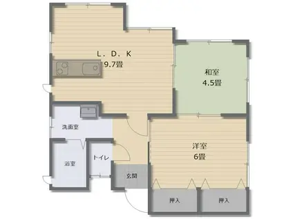 レントハウス7号館(2LDK/1階)の間取り写真