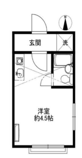 上沢ハイツ(ワンルーム/1階)の間取り写真