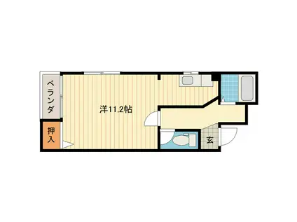 ミルフィーユ(ワンルーム/1階)の間取り写真