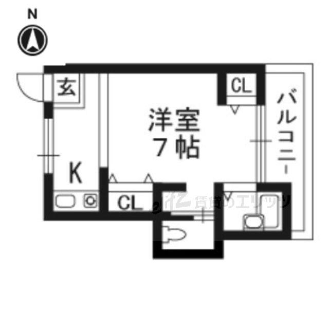 アンフィニィ橋の内IV(ワンルーム/3階)の間取り写真