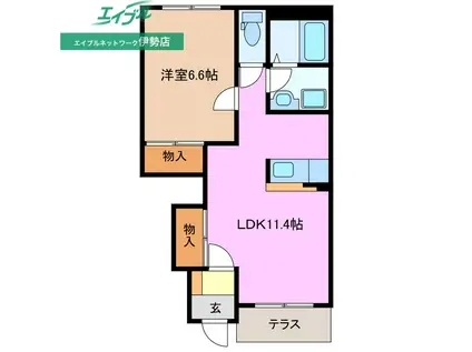 メゾンソレイユ(1LDK/1階)の間取り写真