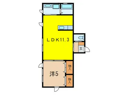 EXSONIA北青木(1LDK/1階)の間取り写真