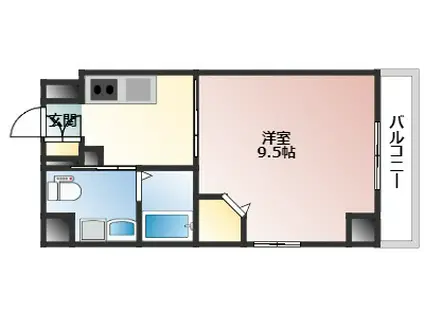 パレグレース中広II(1K/6階)の間取り写真