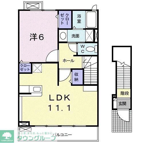 サン シャノワール(1LDK/2階)の間取り写真