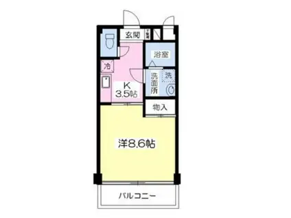 ビューカトレア(1K/1階)の間取り写真