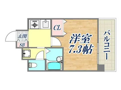 ラナップスクエア三宮プライム(1K/5階)の間取り写真