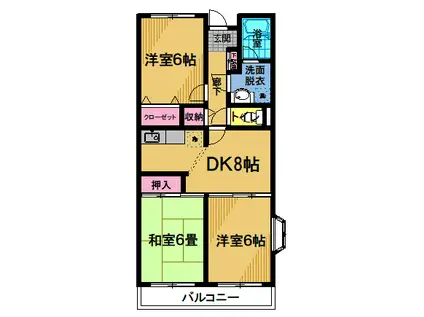 サンハーモナイズ(3DK/3階)の間取り写真