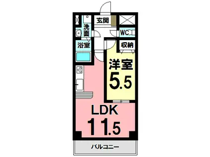 プリミエール松坂(1LDK/2階)の間取り写真