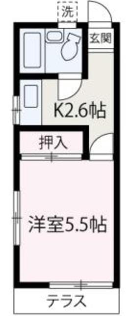 コーポ兆(1K/1階)の間取り写真