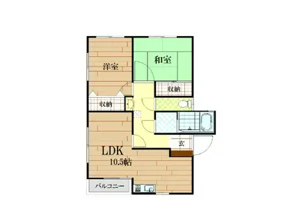 SAIWAI701ビル(2LDK/3階)の間取り写真
