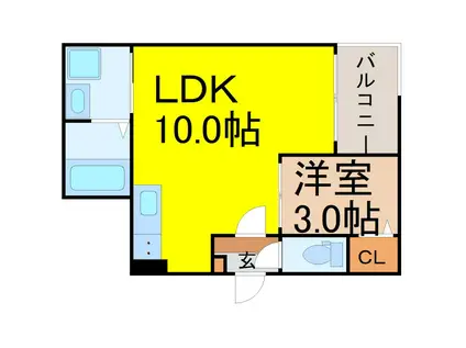 JACK ODAKAVII(1LDK/3階)の間取り写真